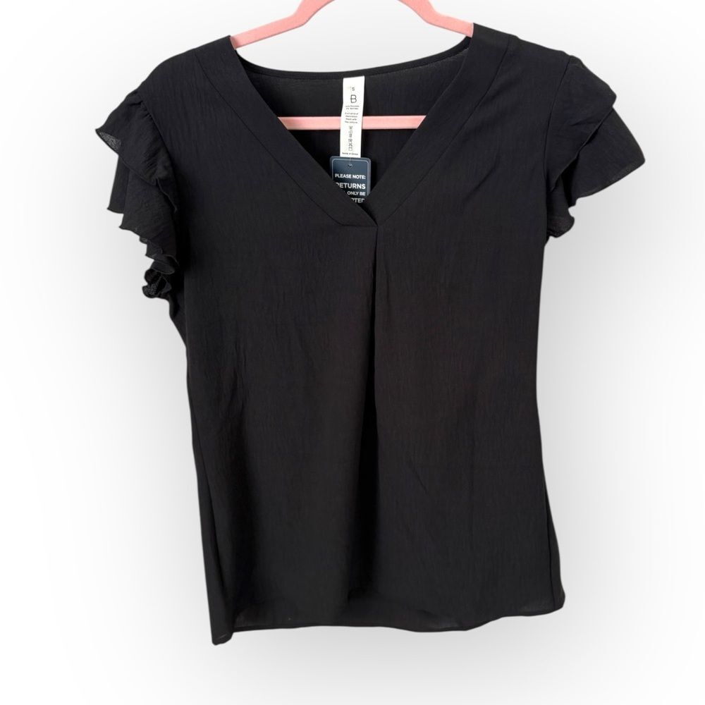 Black Ruffle Sleeve Blouse – Size Small - NWT